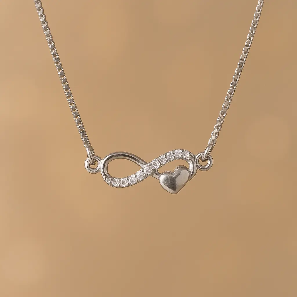 infinity heart Pendant with Chain