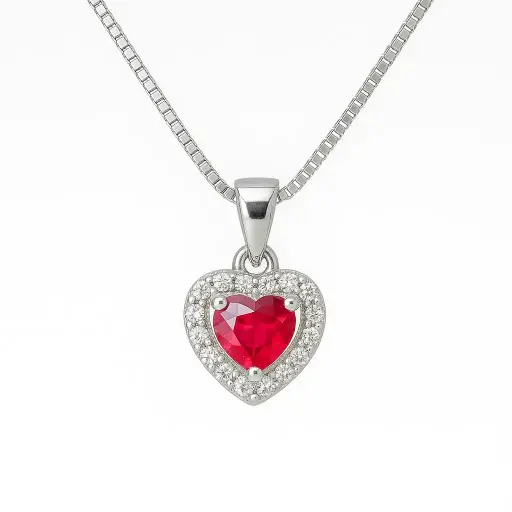 red heart pendant with chain