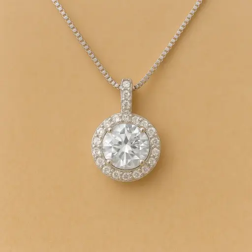 solitaire pendant with chain