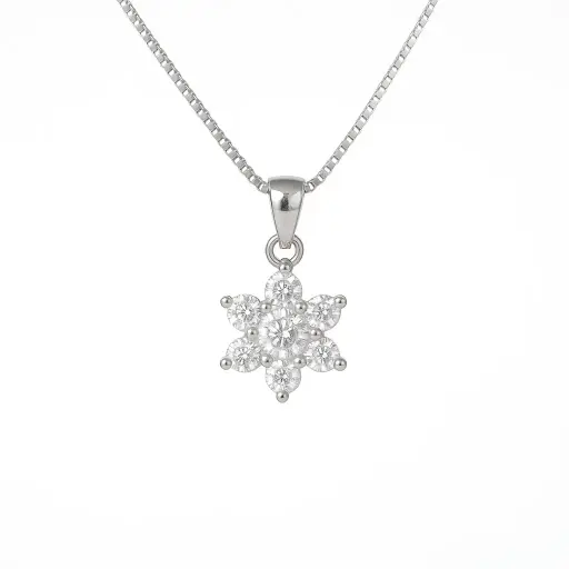 flower Pendant with Chain
