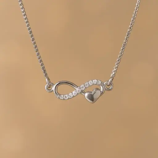 infinity heart Pendant with Chain