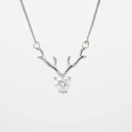 Deer Heart Pendant with Chain